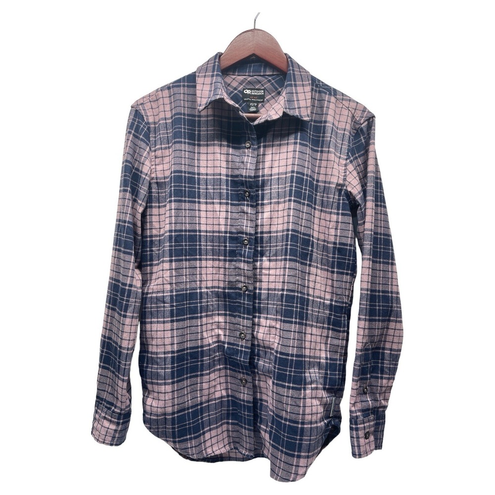 Outdoor Research Women's XS Pink Plaid Button Up With Hand Pockets‎ Shirt